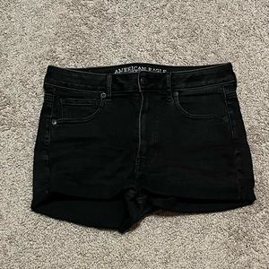 American Eagle Super High-Rise Shortie Black Jean Shorts